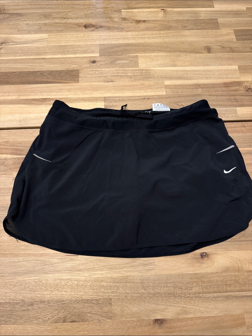 Nike Black Athletic Skirt with Reflective Swoosh - Size M